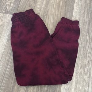 PINK Women's Maroon Tie Dye Jogger Pants